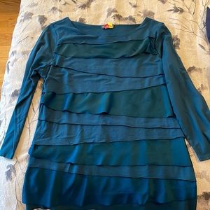 Vince Camuto blouse. Teal. 3/4 sleeve.